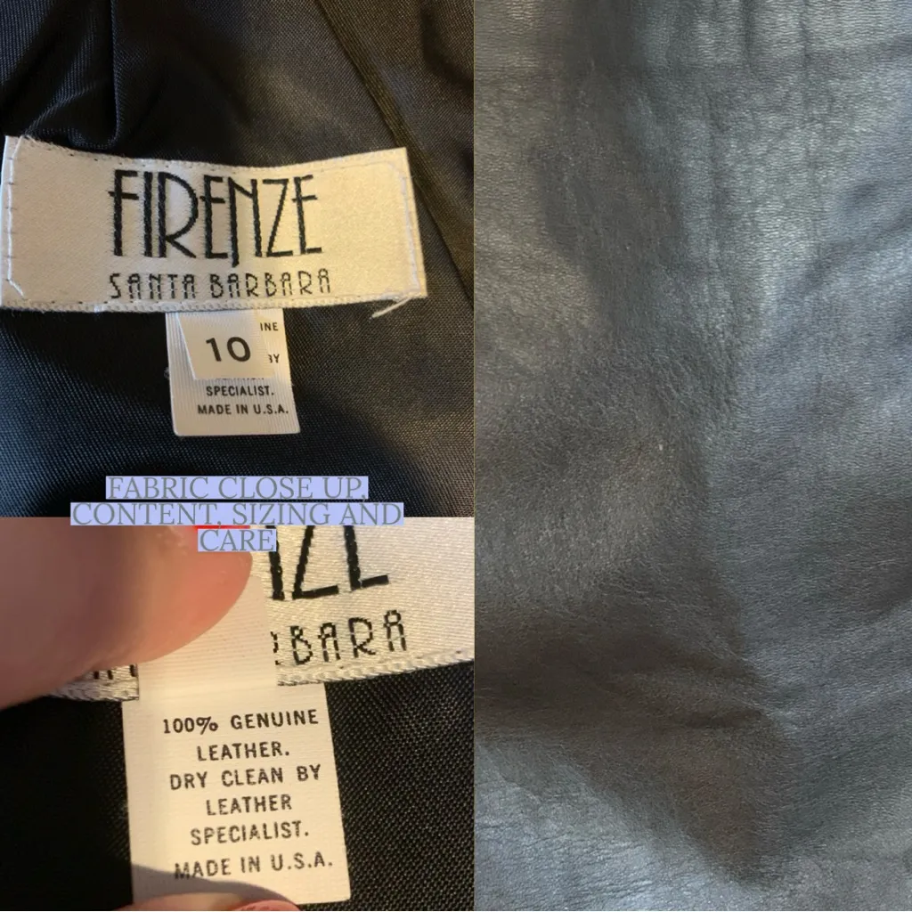 VINTAGE 1990'S FIRENZE SANTA BARBARA BLACK LEATHER PENCIL SKIRT (10) - Image 10