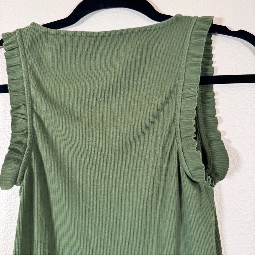 J Crew Green Ruffled Sleeveless Blouse Womens XS Fall Casual Closet Staple Top - Image 7