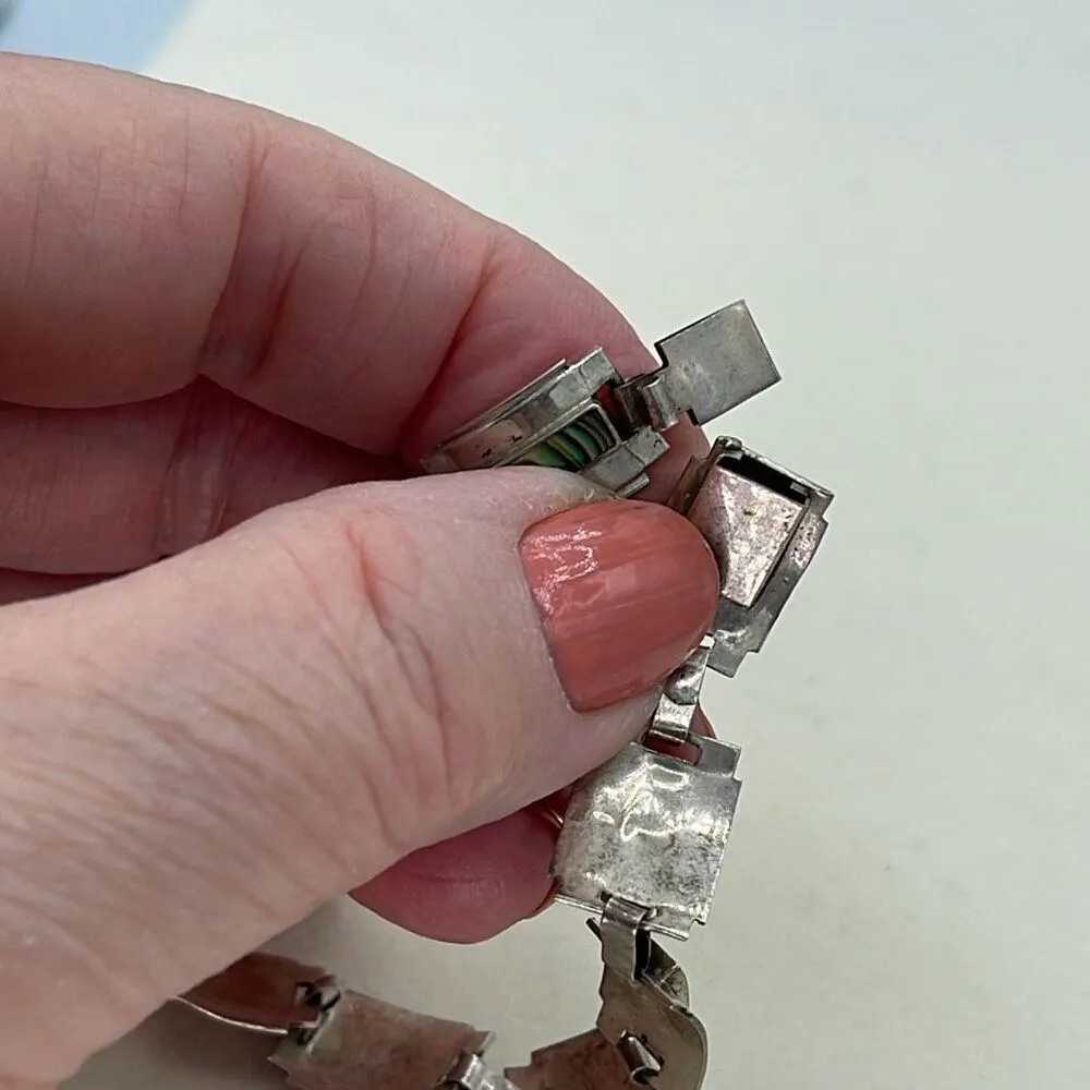 Jorge Castillo (JC) Taxco Mexico sterling silver 925 Abalone link bracelet - Image 5