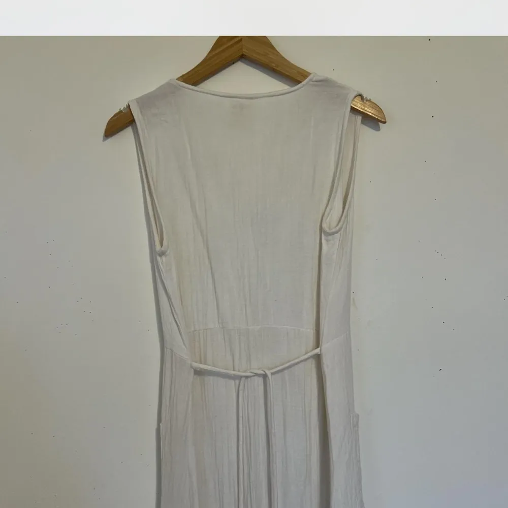 M/L White Cotton Bamboo Maxi Dress Size L - Image 4