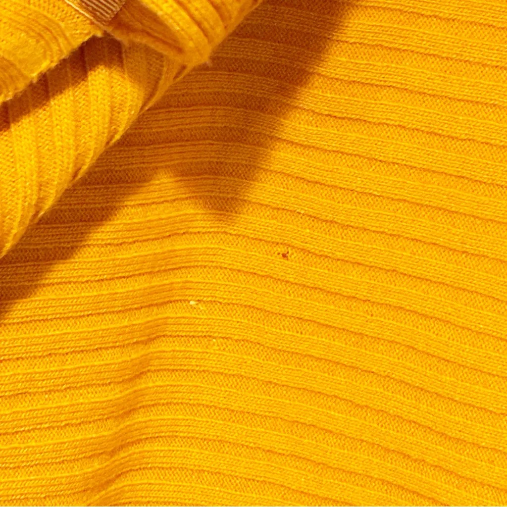 Dries Von Notten Merino Wool Orange Ribbed Open Front Draped Sweater Top Small - Image 4