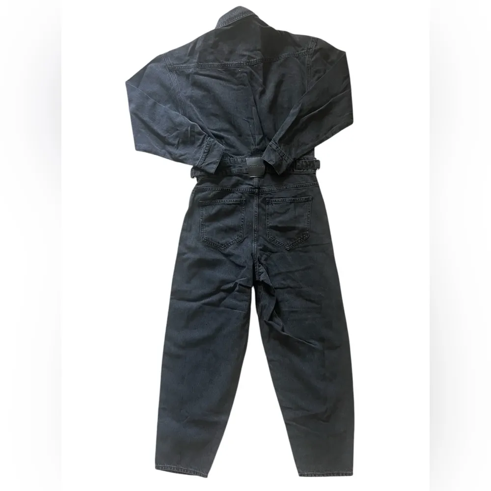 7 for All Mankind Black Denim Balloon Sleeve Jumpsuit | X-Small NWT - Image 3