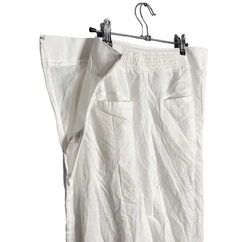 NWT Free People Danelle Set in Optic White, Ruffle Crop‎ Top Wide Leg Trouser XL - Image 10