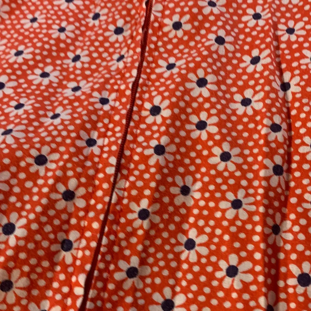 Vintage Red Floral Print Tent Mini Dress Tunic Top Size M/L Size M - Image 4