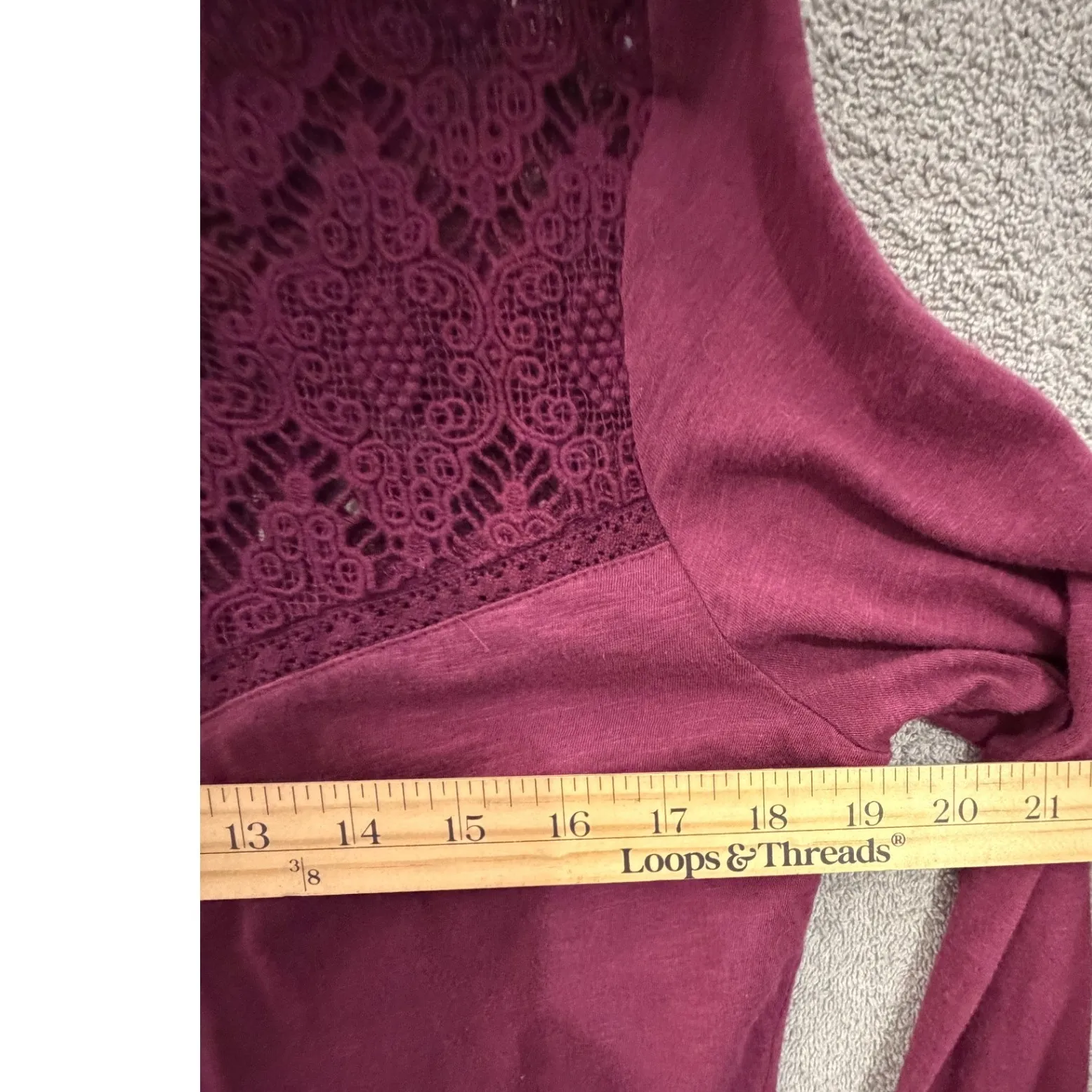 Kuhl Long Sleeve Top Purple Lace Detail Organic Cotton Blend Casual Outdoor Fall - Image 3