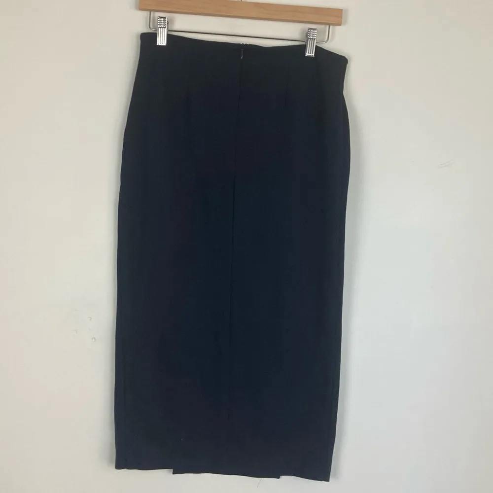 N/Nicholas navy blue double slit front below the knee ponte pencil skirt. Size 6 - Image 5