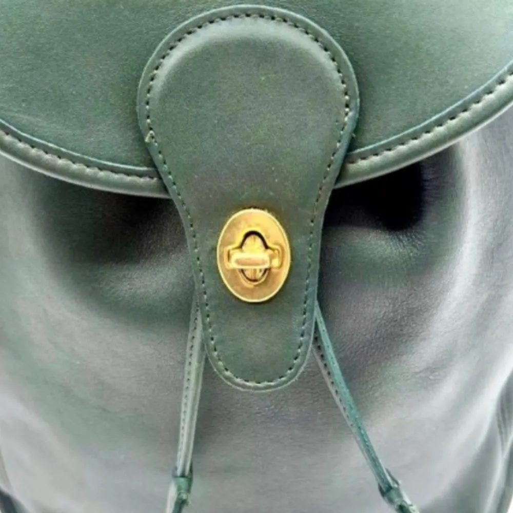 COACH Bottle Green Leather Weekend Backpack Large Daypack 9943 USA COA - Image 5