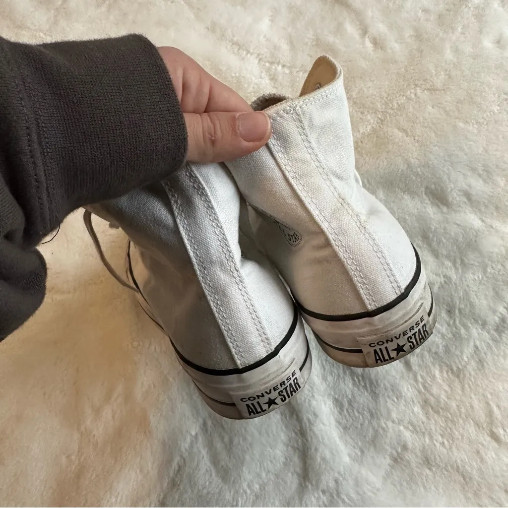 Converse White Platform Sneakers Women’s Size 7.5 - Image 8