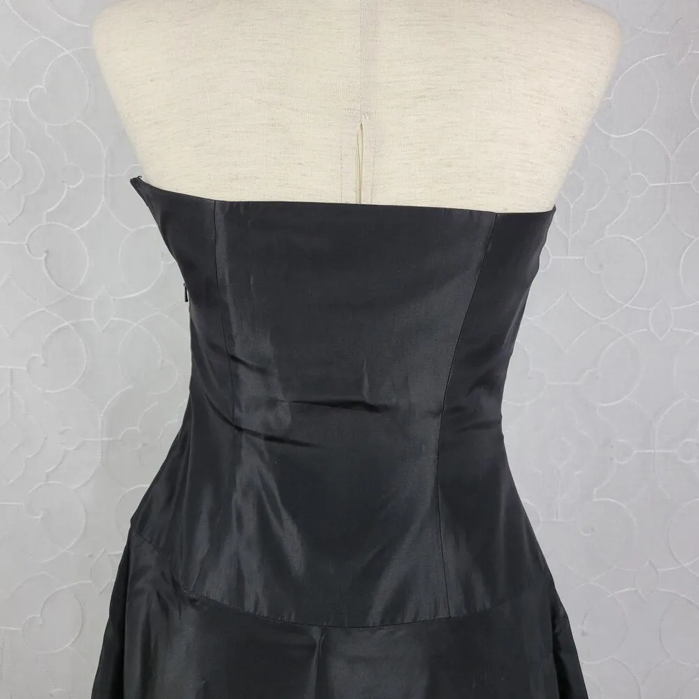 Bill Levkoff Womens Strapless Dress 4 Black A line LBD Bridesmaid Formal - Image 10