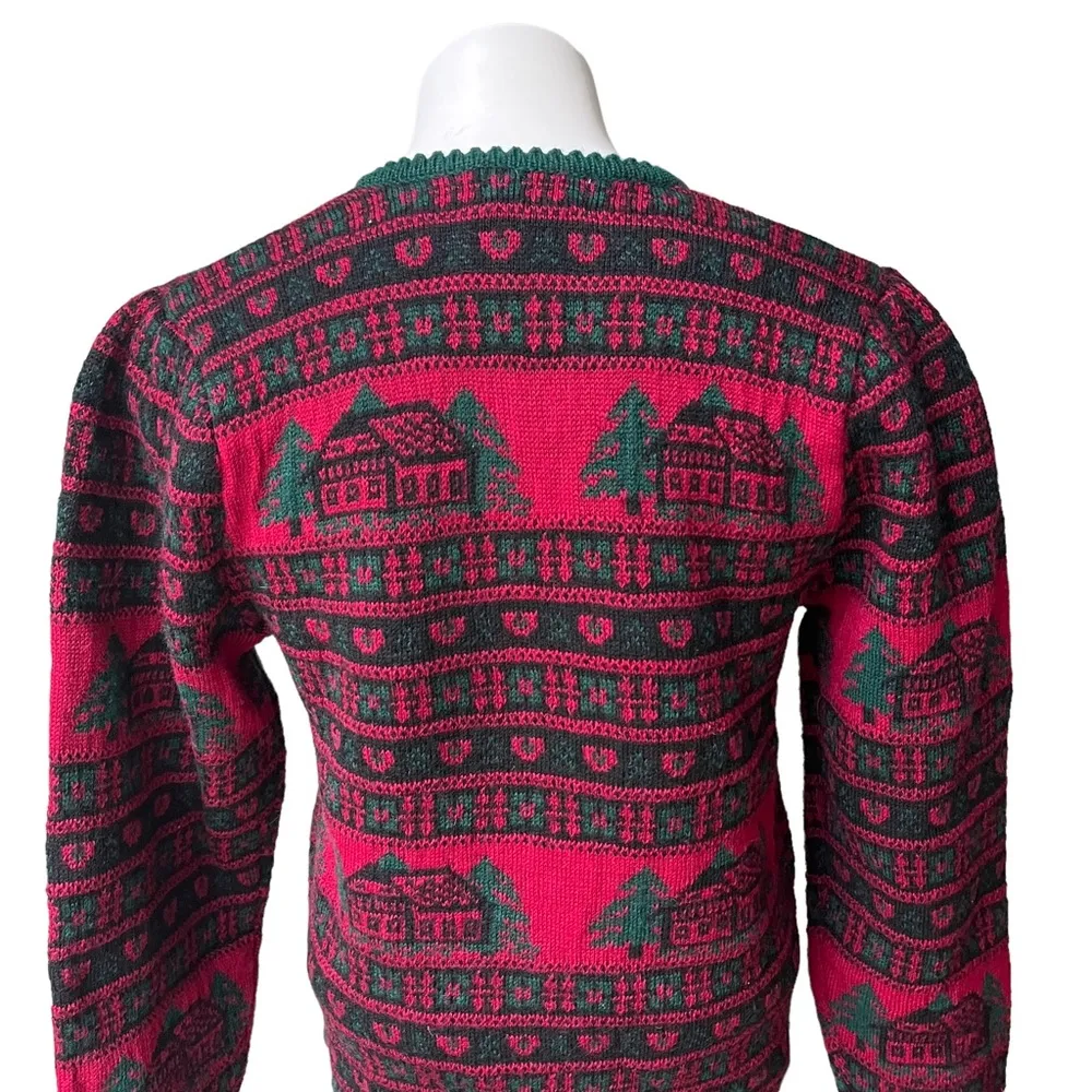 NWT, Vintage Eagle’s Eye Wool Sweater, Sz M Green Size M - Image 7