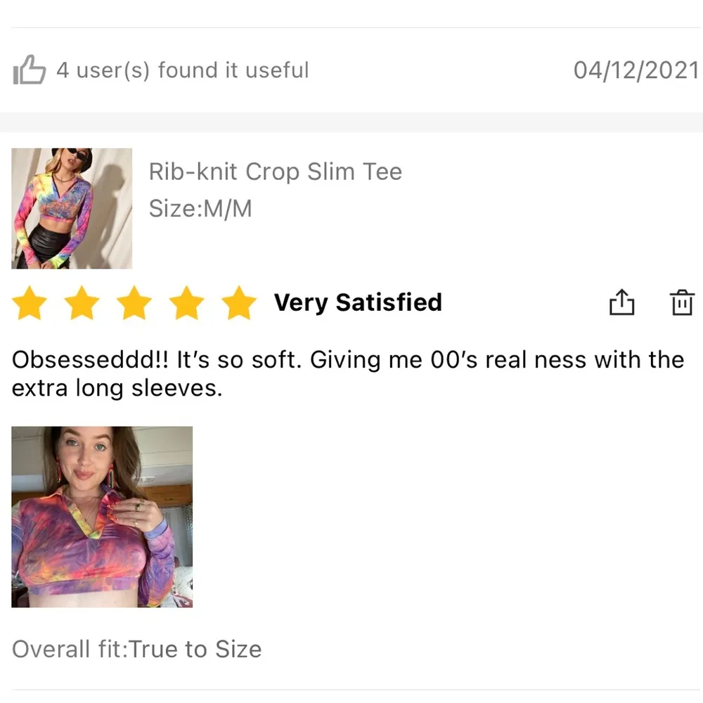 Long sleeve rainbow tie dye crop top - Image 7