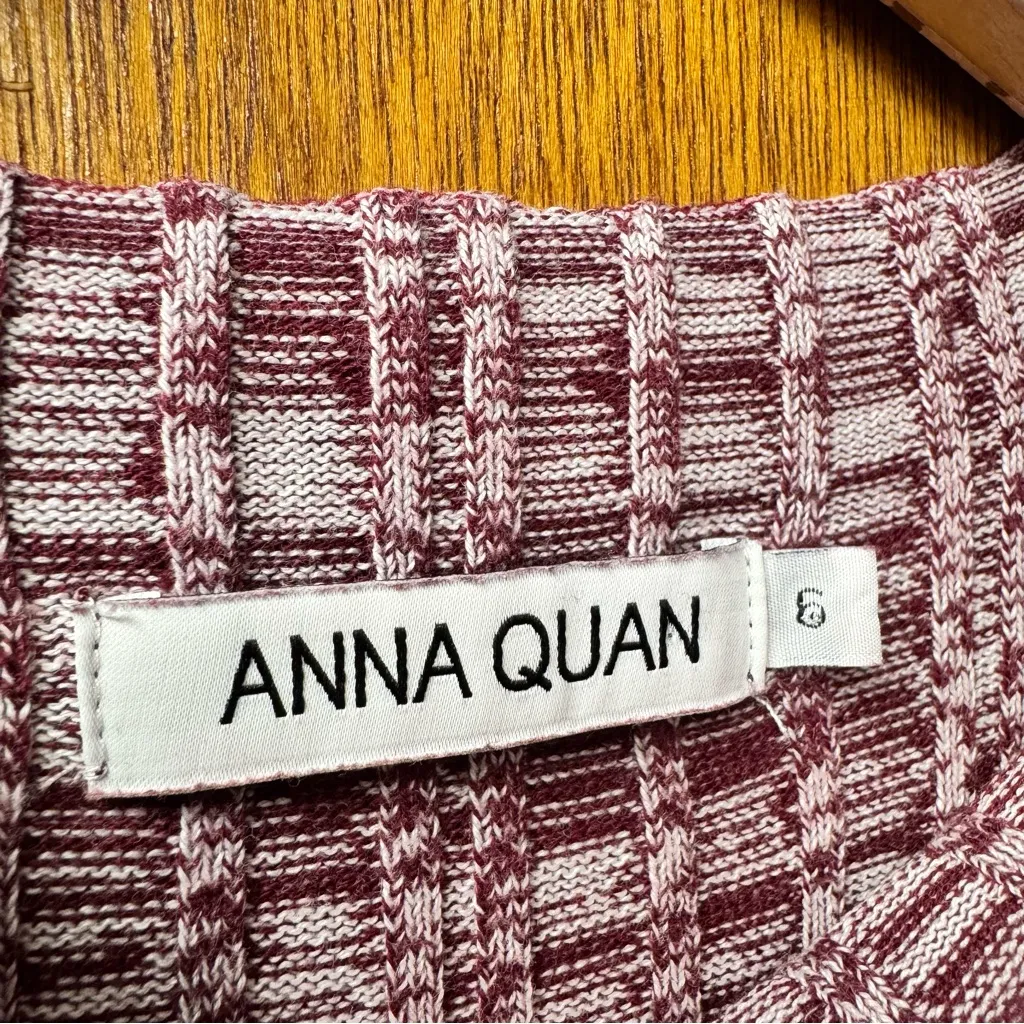 Anna Quan Charissa Long Sleeve Rib Knit Sweater Maxi Dress Mulberry AU 6 $360 White Size undefined - Image 9