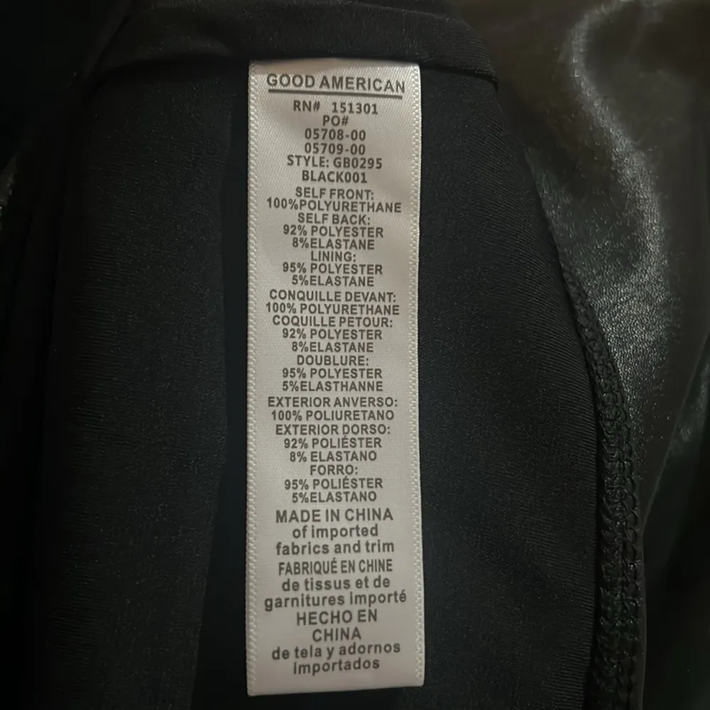 NEW Good American Faux Leather High-Neck Bodysuit in Black Size 4/XL NEW w/o Tag - Image 12