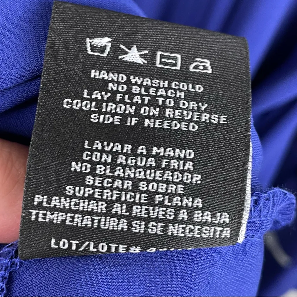 NEW R&M Richards Wraparound Knee-Length Dress with Bell Sleeves Size 20W Blue - Image 11