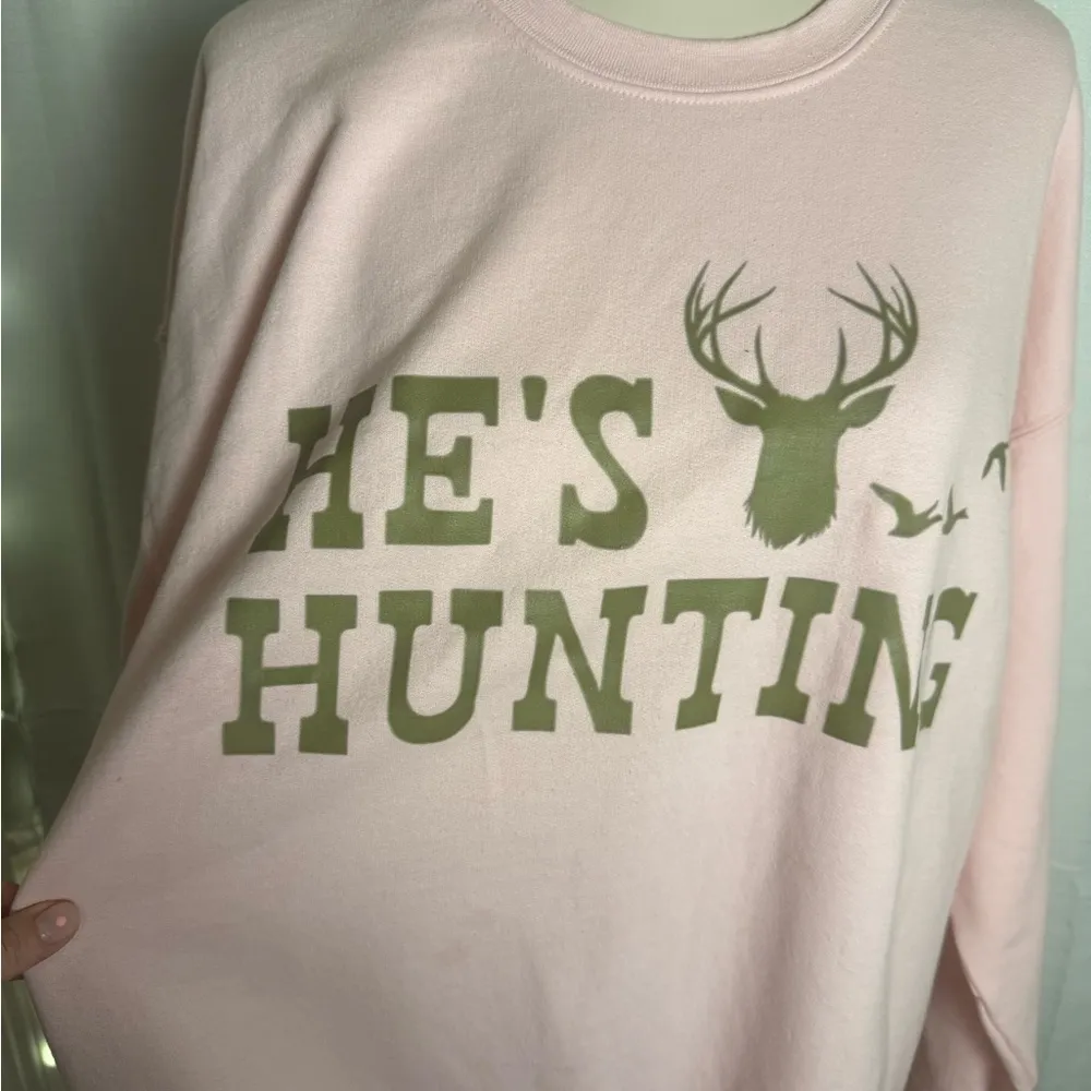 Gildan Pink Oversized Sweatshirt with Graphic - Image 3