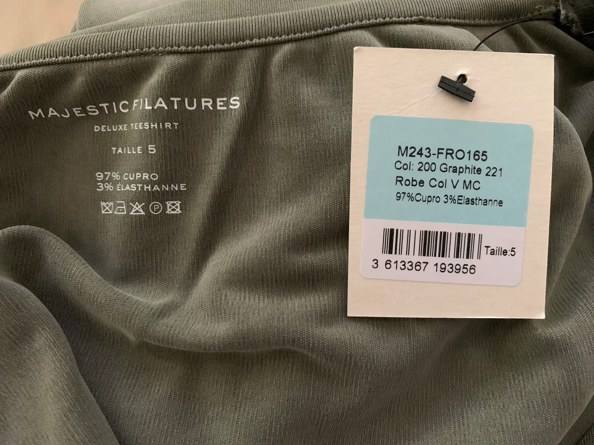 Filatures Cupro Stretch Short-Sleeve Relaxed V-Neck T-Shirt Dress - Image 13