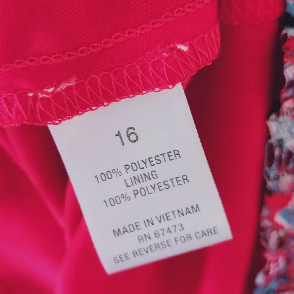 Roz & Ali red liberty floral belted a-line dress size 16 - Image 7