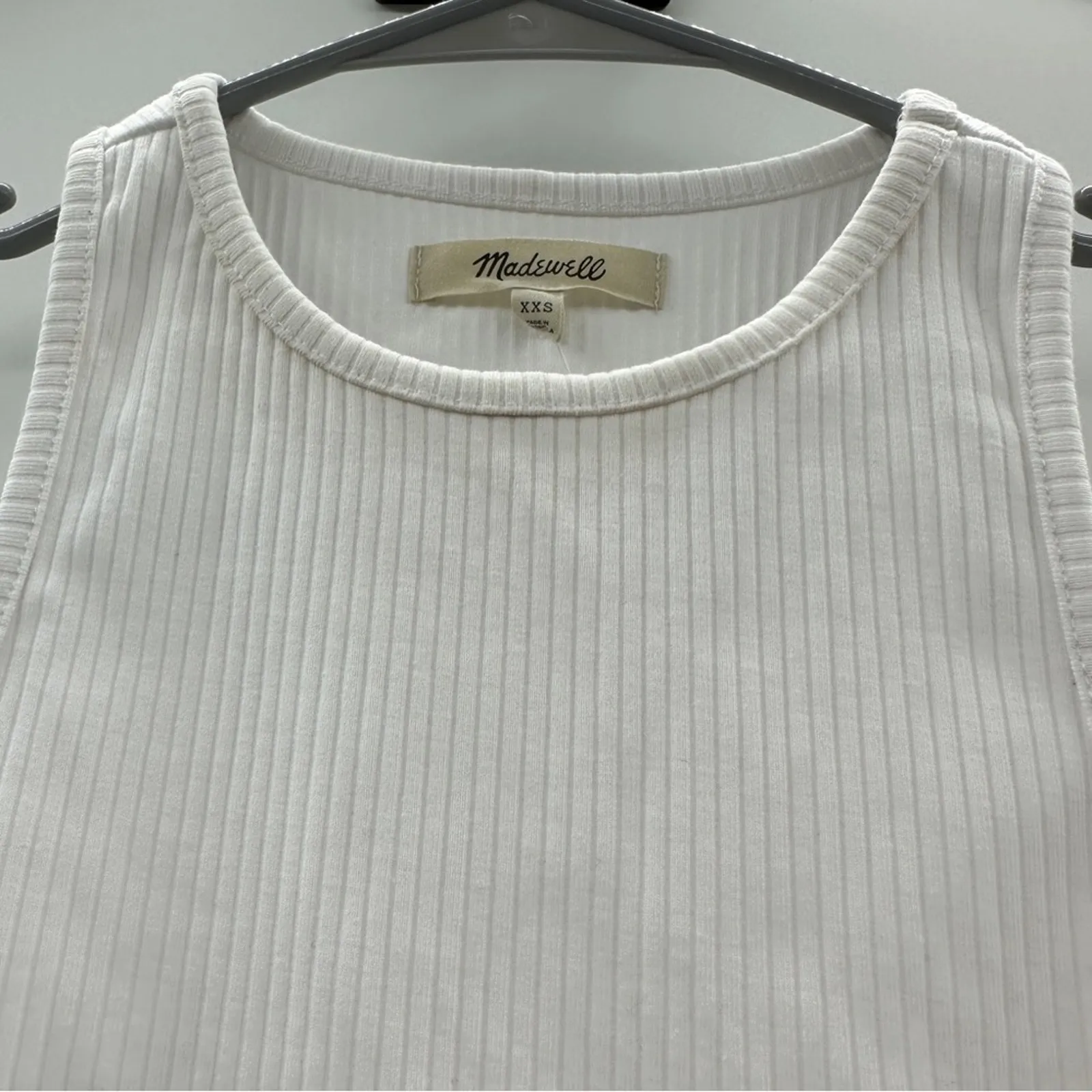 Madewell High Neck Tank w/ Shelf Bra in Sleekhold in‎ Eyelet White Sz XXS NEW - Image 8