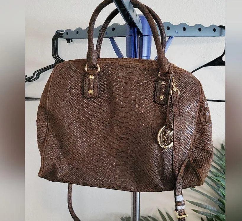 Michael Kors  Brown Snake Skin Purse - Image 16