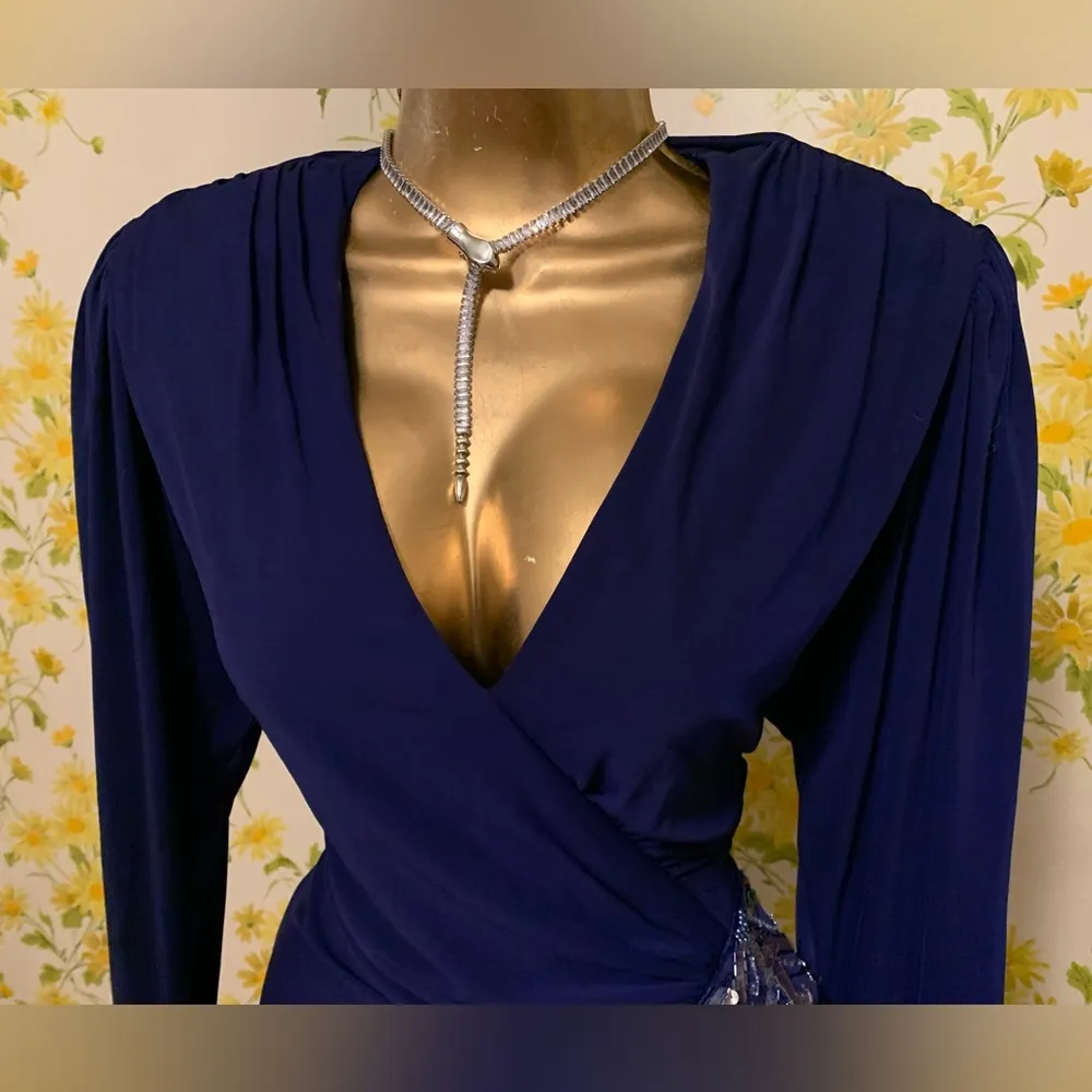 Vintage  open back sequin mid calf dress - Image 3