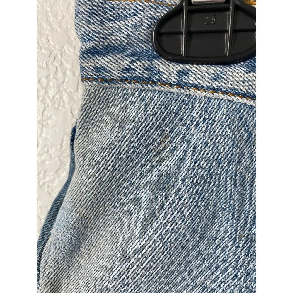 $295 NWT RE/DONE x LEVI'S INDIGO 70s PATCHED SHORTS SZ 26 - Image 3