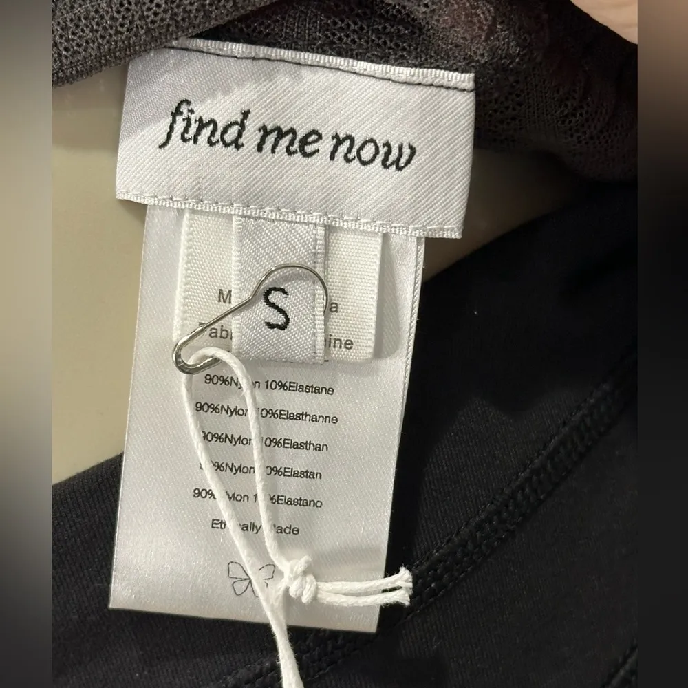 Find Me Now Second Skin Ross Mesh Top Long Sleeve Mock Neck Small Gray Edgy Chic - Image 9