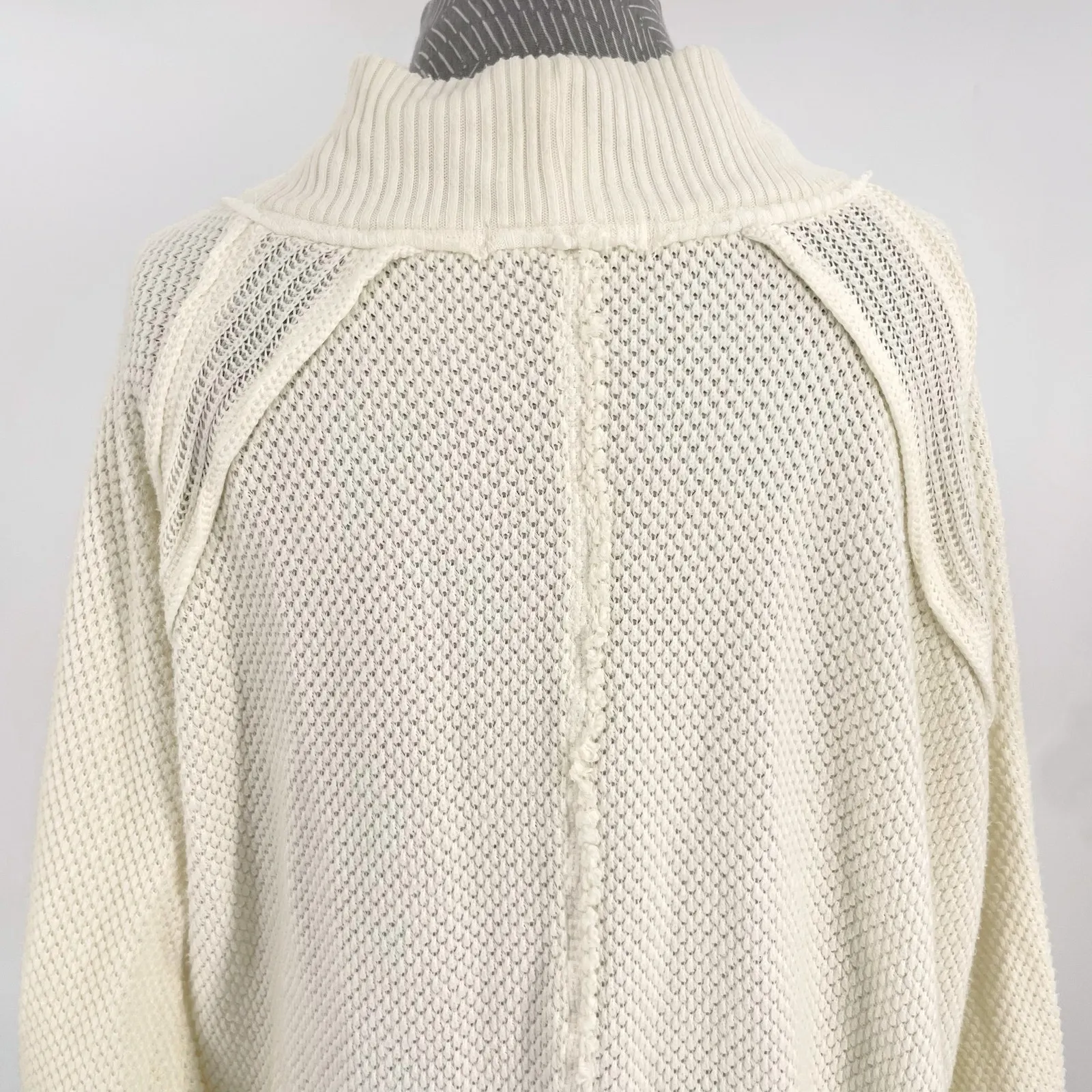 Free People Oversized Cozy Sweater Frenchnilla Cream She’s A Keeper Size M - Image 4