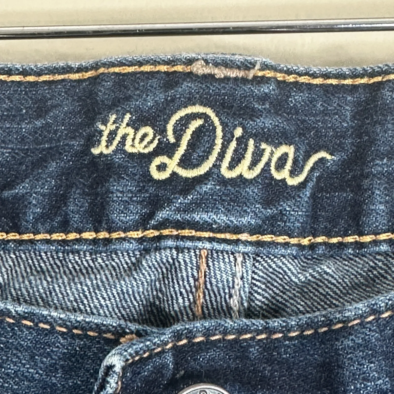 Old Navy Jeans The Diva Womens 10 Dark Wash Mid Rise Distressed Bootcut Y2K 90s - Image 5