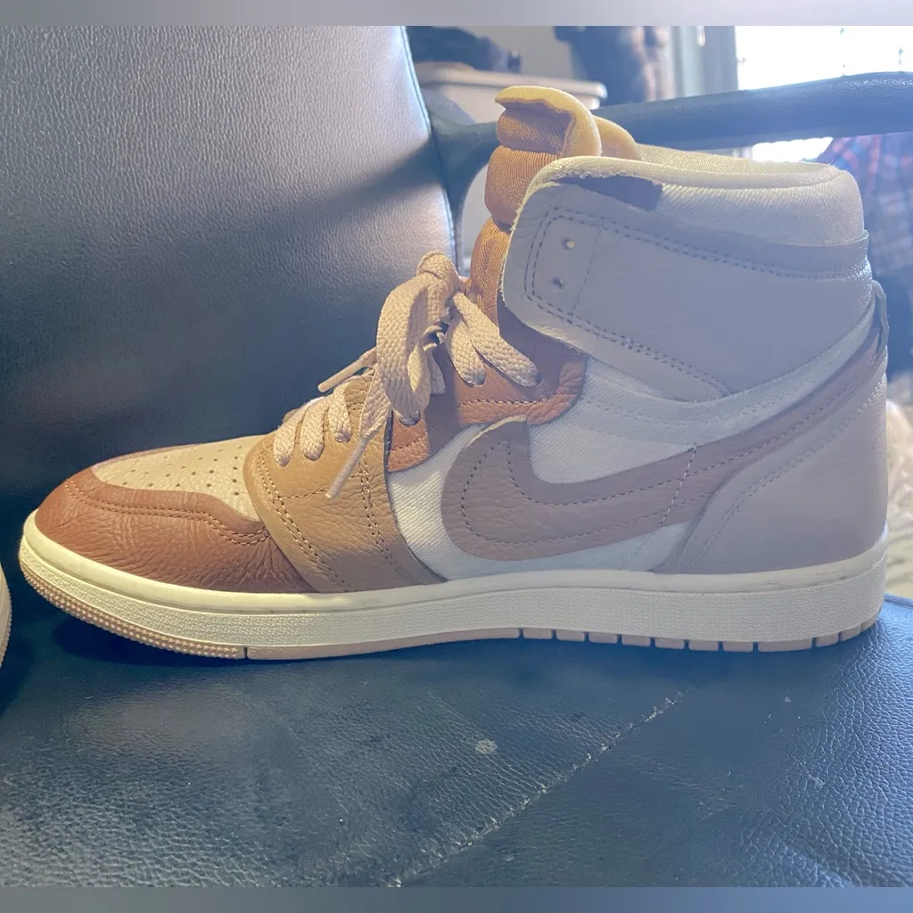 Women’s Air Jordan 1 HighTop Method Of Make’ Legend Medium Brown Sneakers Size11 - Image 9