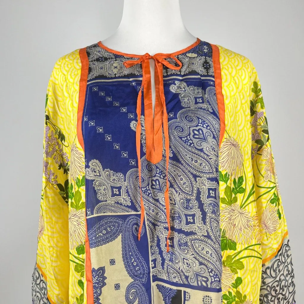 NWOT Johnny Was Brilliant Silk Oversized Kimono Boho Tunic Dress Top Blouse S - Image 3