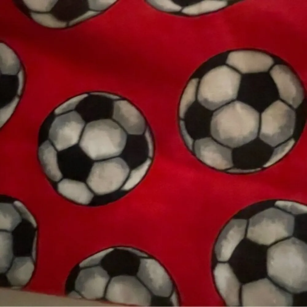 Soccer Ball Pattern Large Handbag Red - Image 2