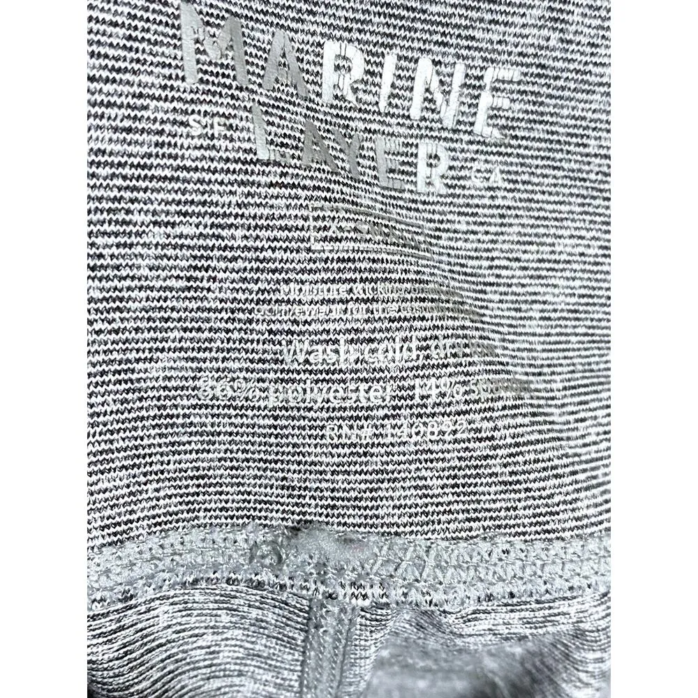 Marine Layer Leggings Womens XS Striped Black Gray White Contrast Color Stitch - Image 9