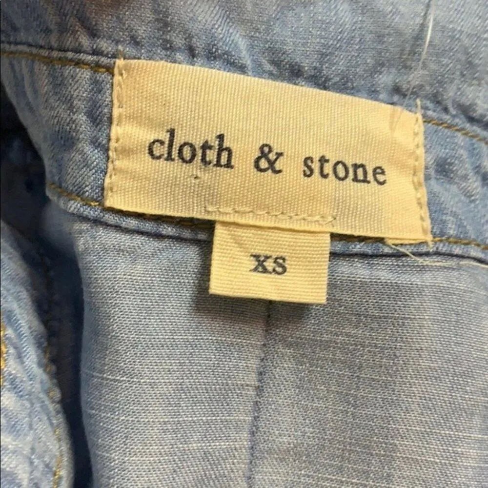 Cloth & stone split back chambray shirt - Image 3