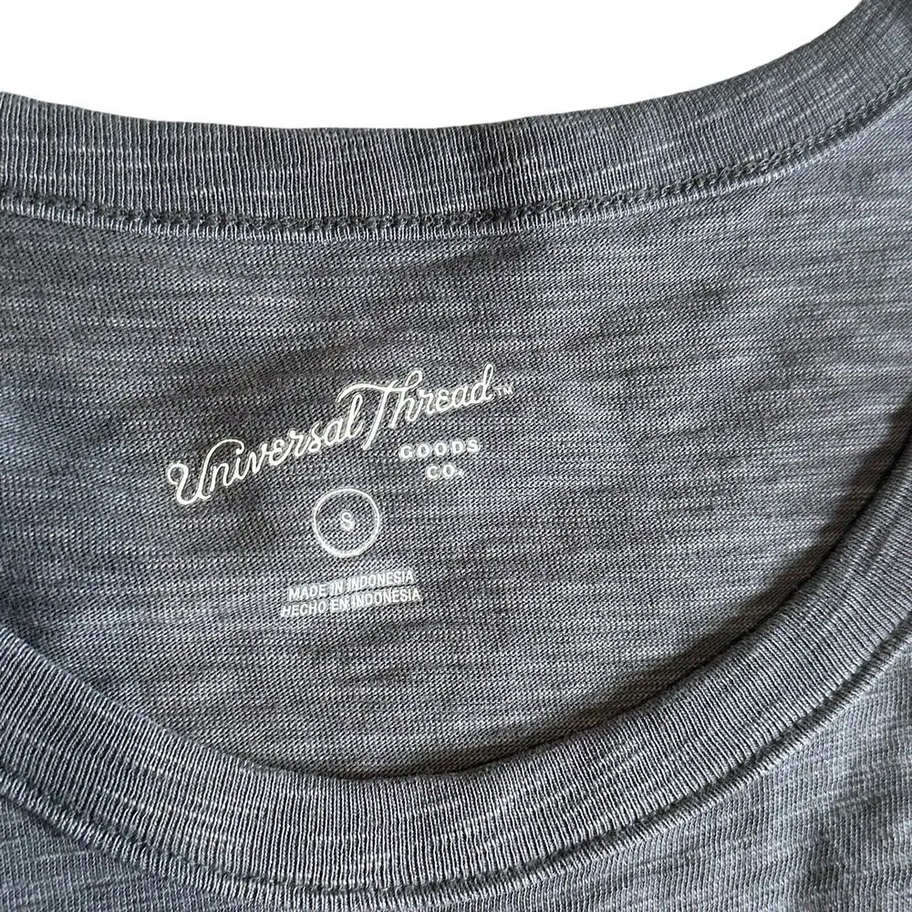 Universal Thread Midi Maxi Dress Ruffle Sleeve Size S Gray Distressed Minimalist - Image 7