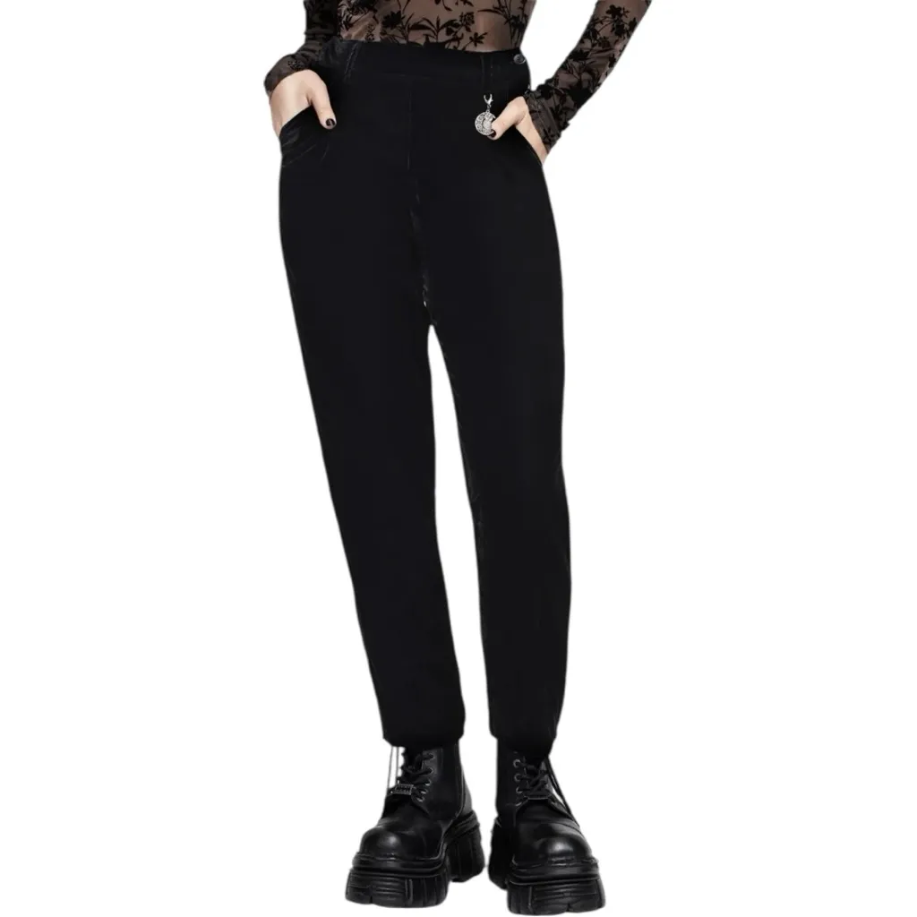 Disturbia Shadow Velour Tapered Trousers in Black size 16 Missing Charm NWOT - Image 2