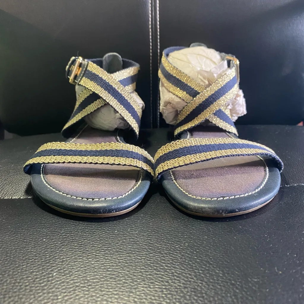 Sperry Stylish Women's Sandals with Straps Navy Blue and Gold Size 7 1/2 - Image 4