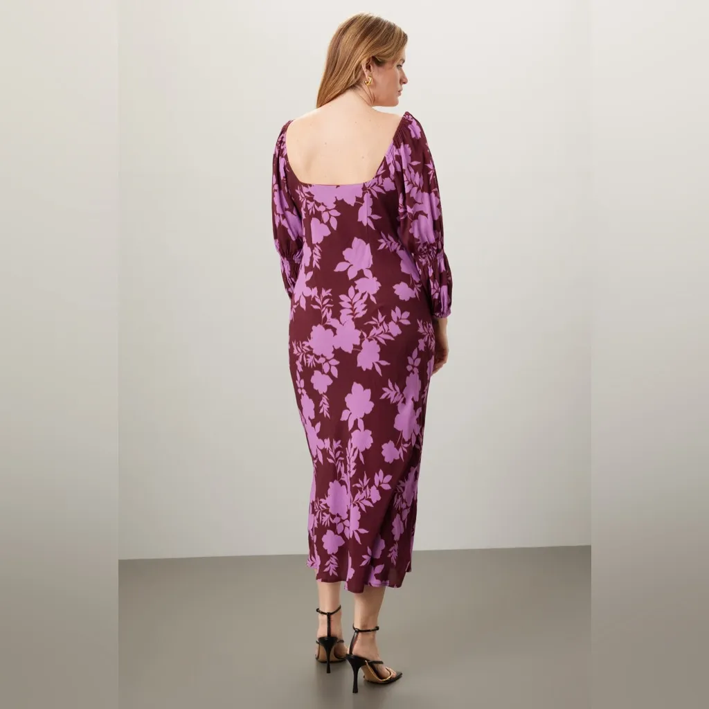 Peter Som x RTR Floral Midi Square-Neck Dress, Size 2 - Image 15