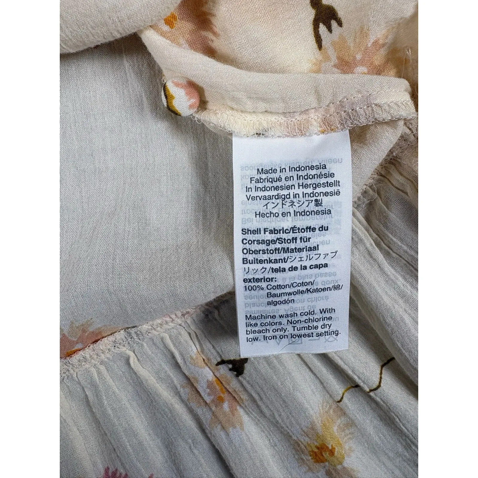 madewell courtyard carnation print ruffle top sheer Cotton - Image 5