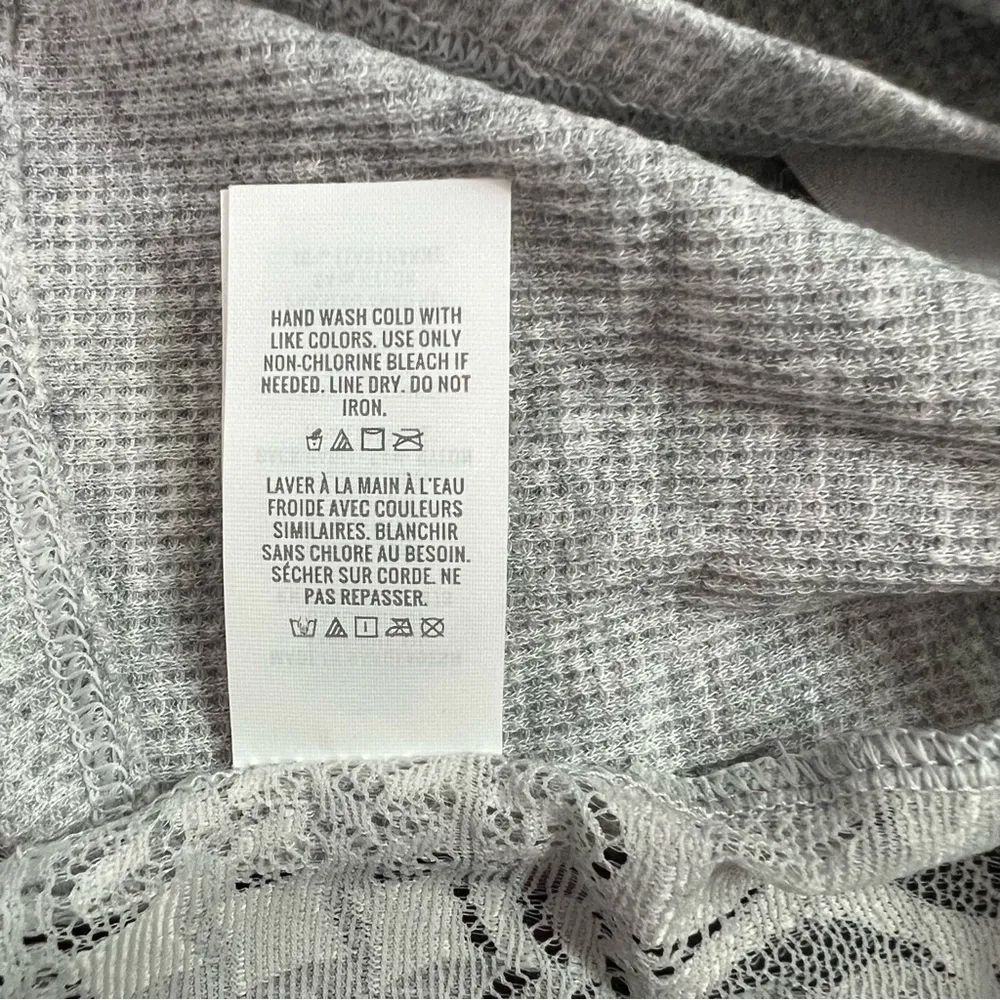 Aerie Lace Waffle Longline Bralette in Light Gray Size S New - Image 12