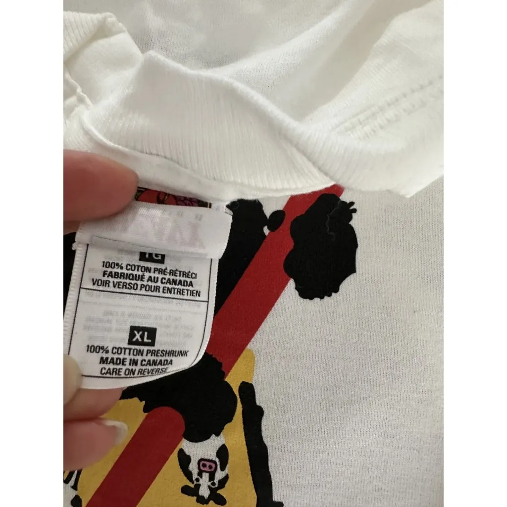 Vintage T-Shirt Fruit of the Loom XL Heavy Cotton Mouse Work Short Sleeve Single - Image 3