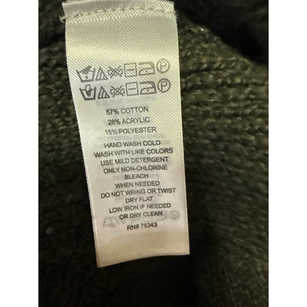 Rachel Zoe Olive Green Knit Long Sleeve Crew Neck Midi Shift Sweater Dress Sz XL - Image 6