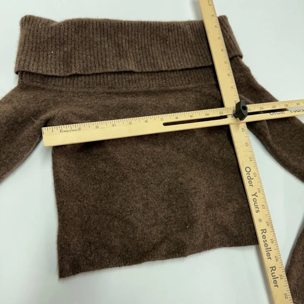 Babaton Sweater Womens X Small Brown Bustle Off Shoulder Knit Wool Blend Aritzia - Image 6