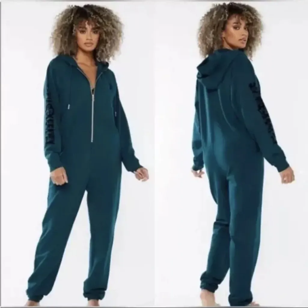 SAVAGE‎ x FENTY Rihanna Plus Size 4X Green Forever Showgirl Hooded Jumpsuit - Image 2