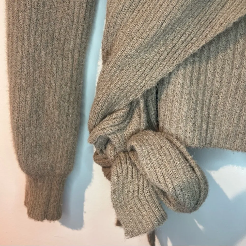 ASTR The Label Ribbed Wrap Front Brown Sweater - Image 5