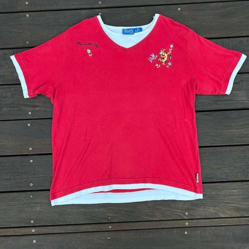 Disney Winnie the Pooh Red/White Layered Embroidered Tigger and Piglet - Image 8