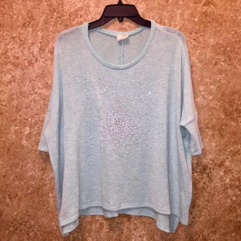 Periwinkle Sparkly Blouse Green Size M - Image 2