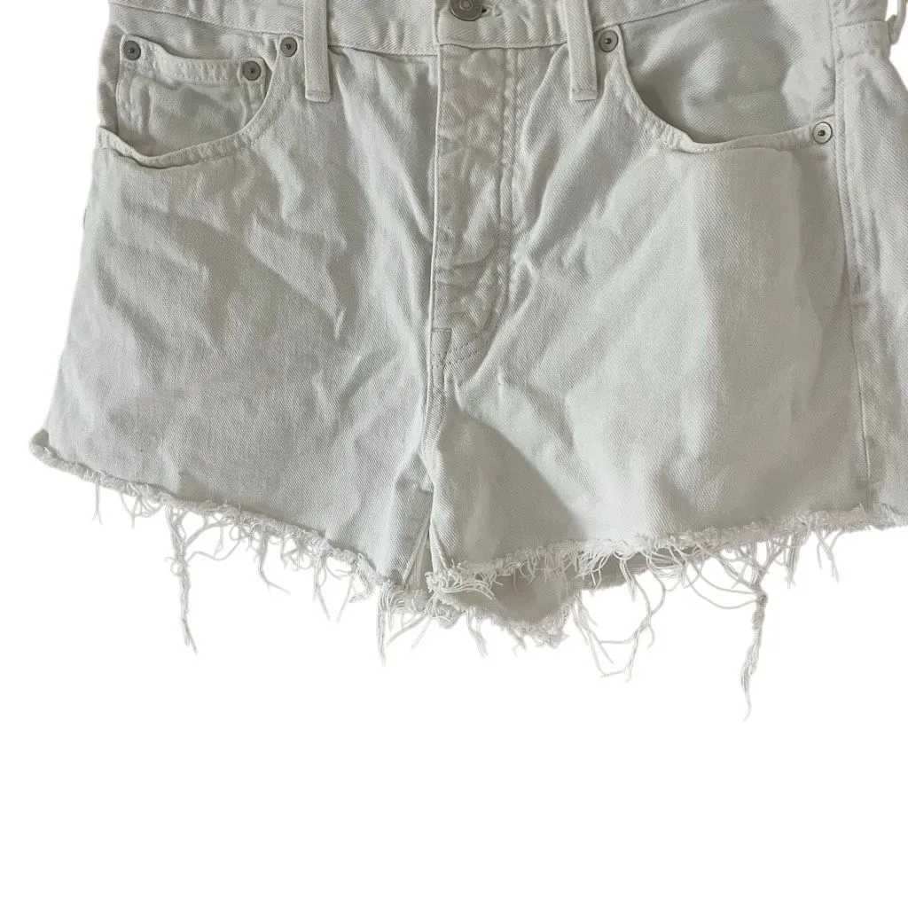 Madewell Relaxed White Denim cut off Shorts Size 28 Style #MC904 - Image 4