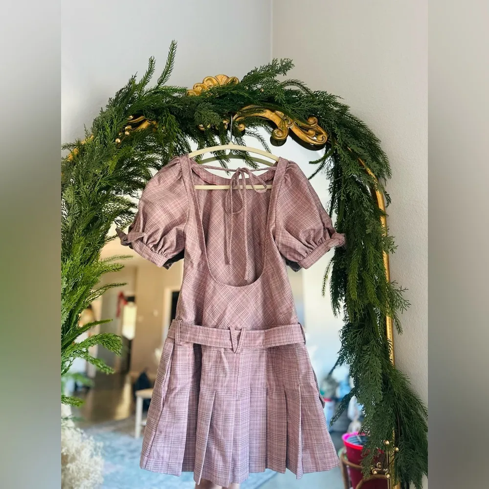 Free people sevi plaid mini dress Xs Nwot - Image 4