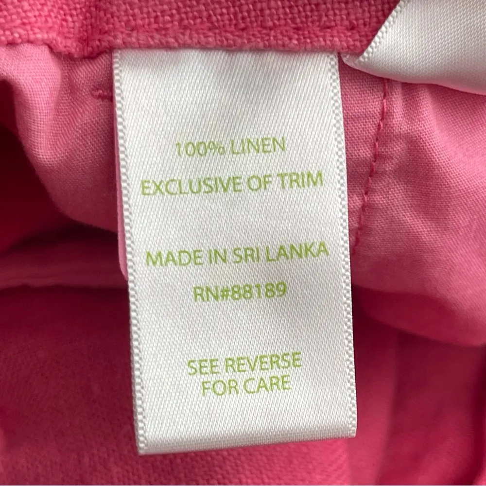 LILLY PULITZER | The Calla Short Fuchsia Pink Linen Shorts Sz 8 - Image 8