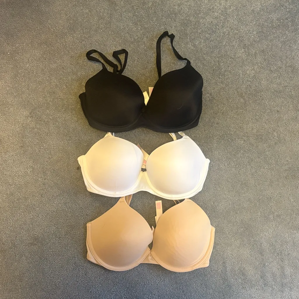 PINK Victoria's Secret Size 32D Set of 3 Wear Everywhere Lightly Lined T-Shirt B - Image 2